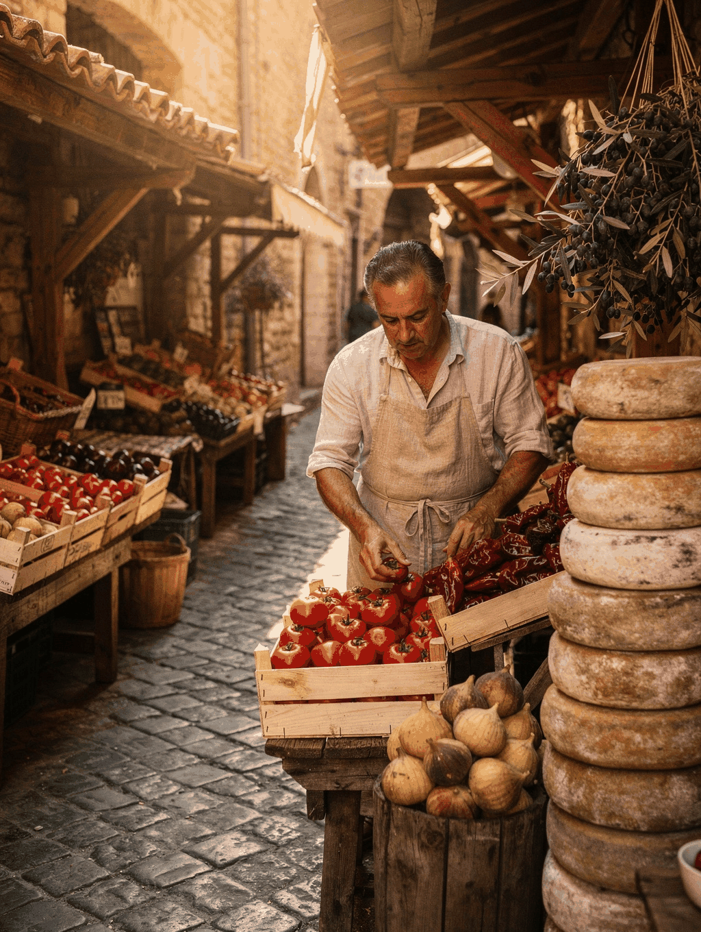 Fresh seasonal Italian ingredients from local Tuscan farms